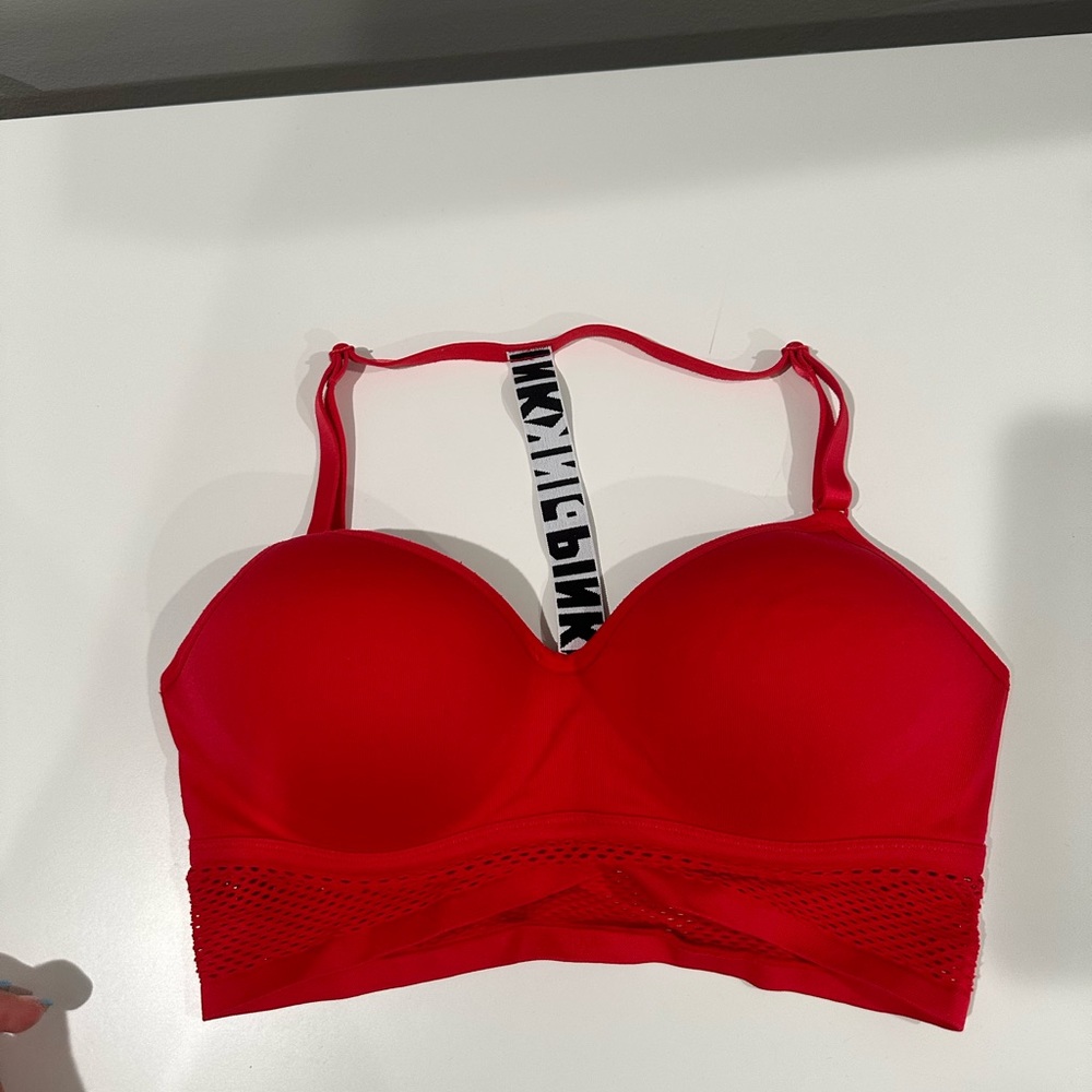 Pink sport bra